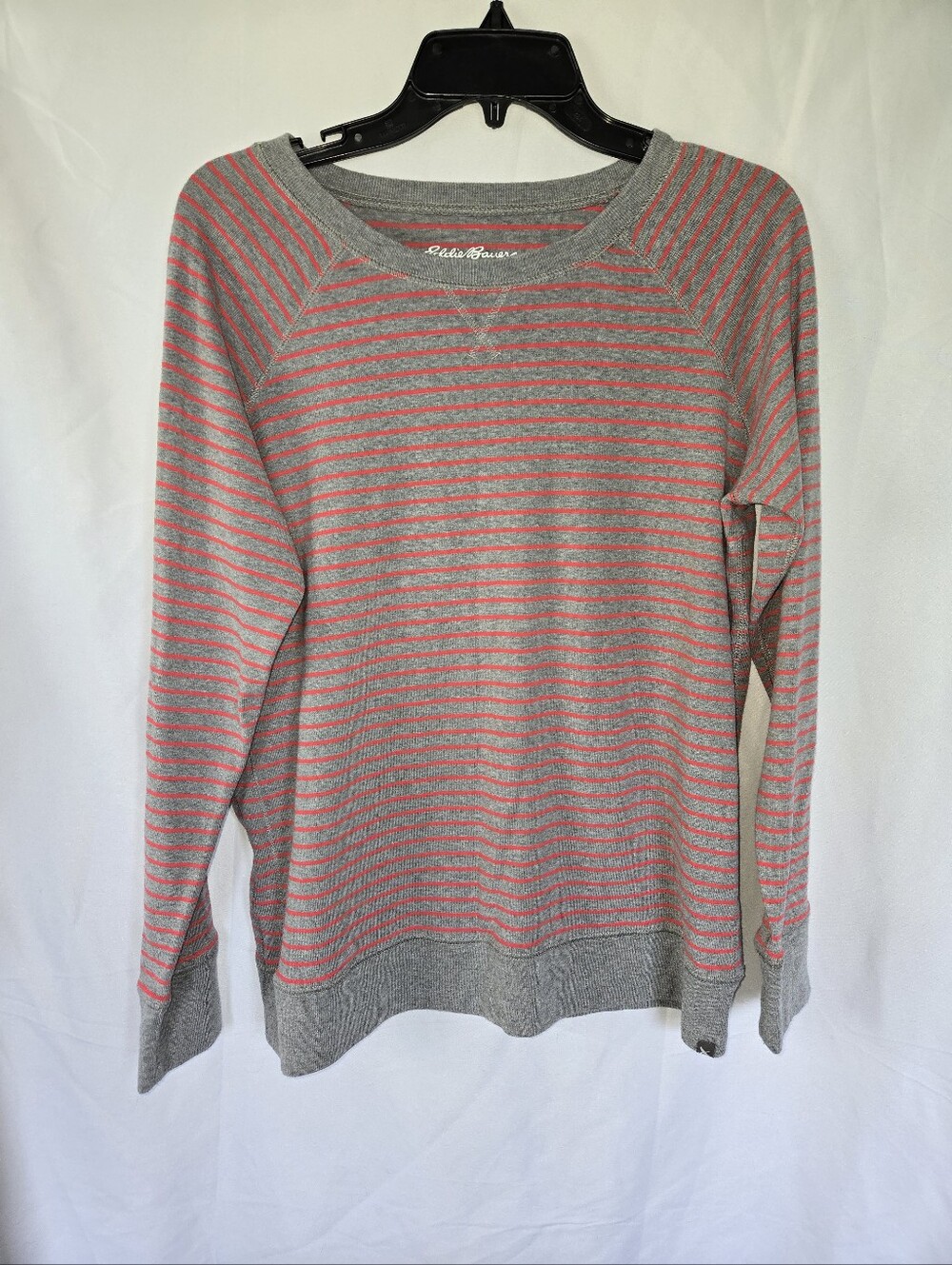Eddie Bauer Gray Tee with Red Stripes